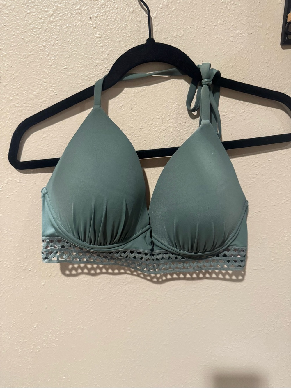 Shade & Shore- green bikini top with Lace Band